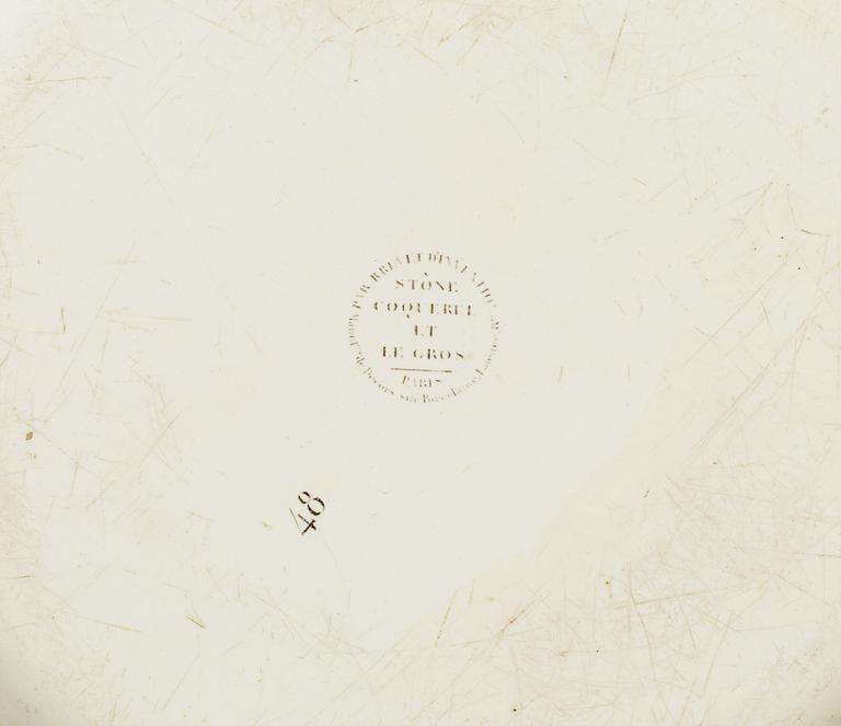 TALLRIKAR, 10 stycken, flintgods. Frankrike, Creil, tidigt 1800-tal.