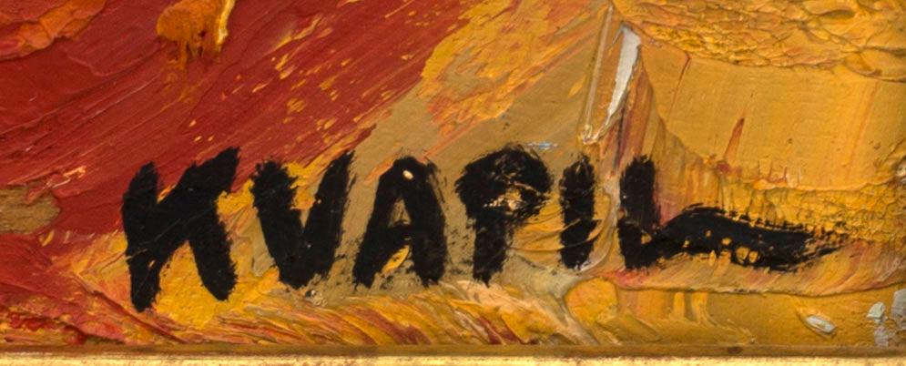 CHARLES KVAPIL, oil on panel signed.