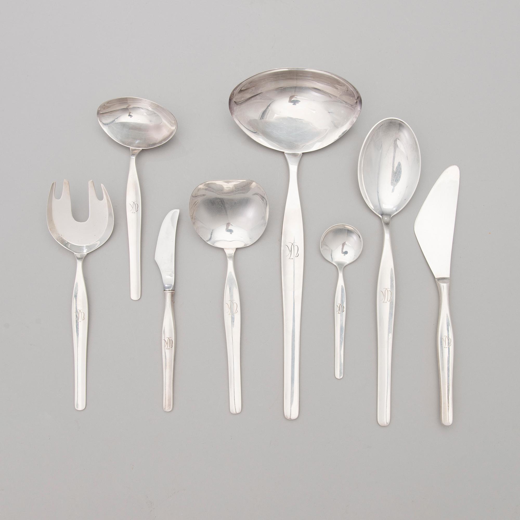 TAPIO WIRKKALA, ATERINSARJA, hopeaa (916), 73 osaa, "Tapio", Kultakeskus Hämeenlinna, 1960-1963.