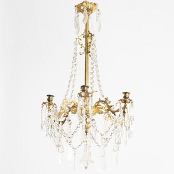 Chandelier, Oscarian, circa 1900.