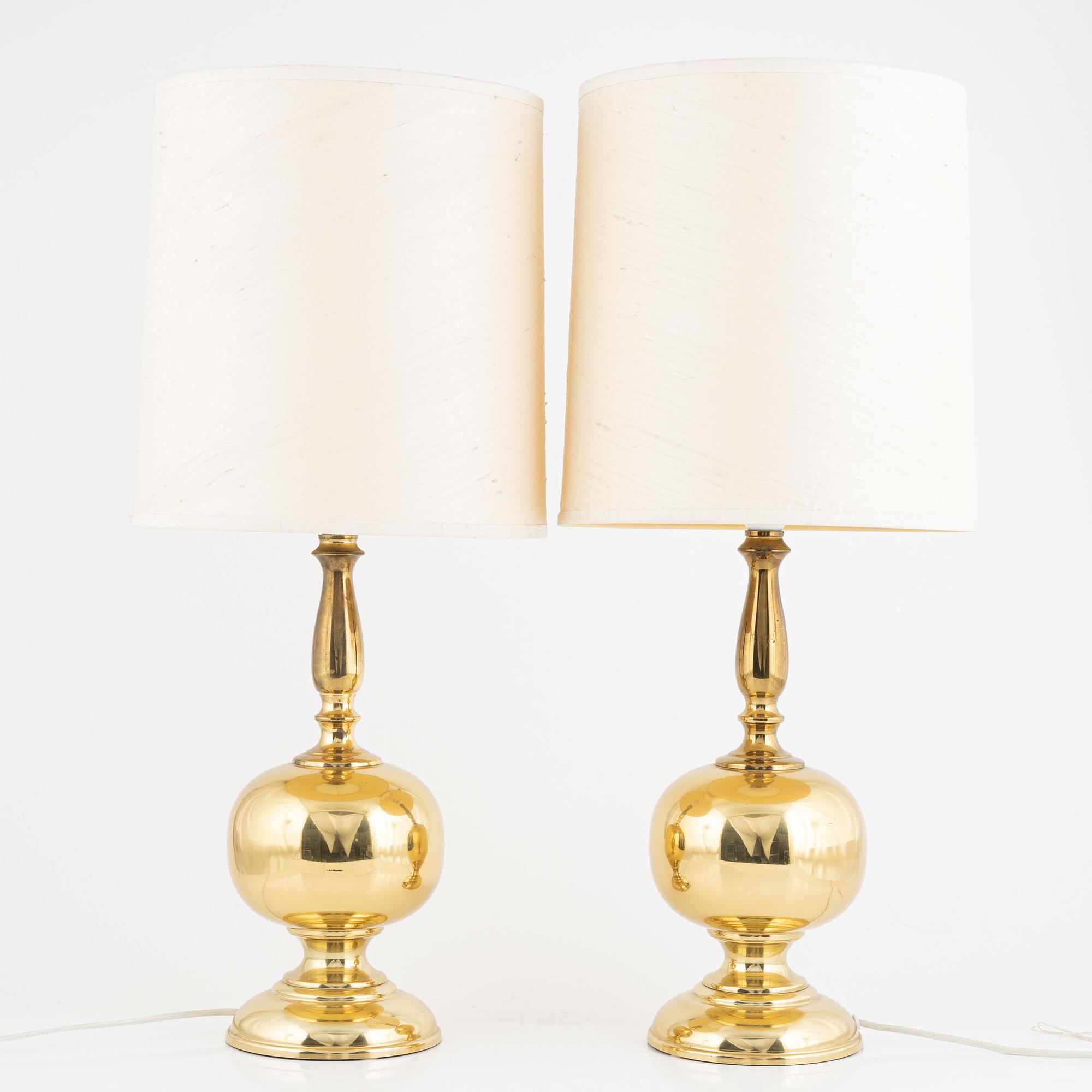 Table lamps, a pair, Aneta, Växjö, second half of the 20th century.