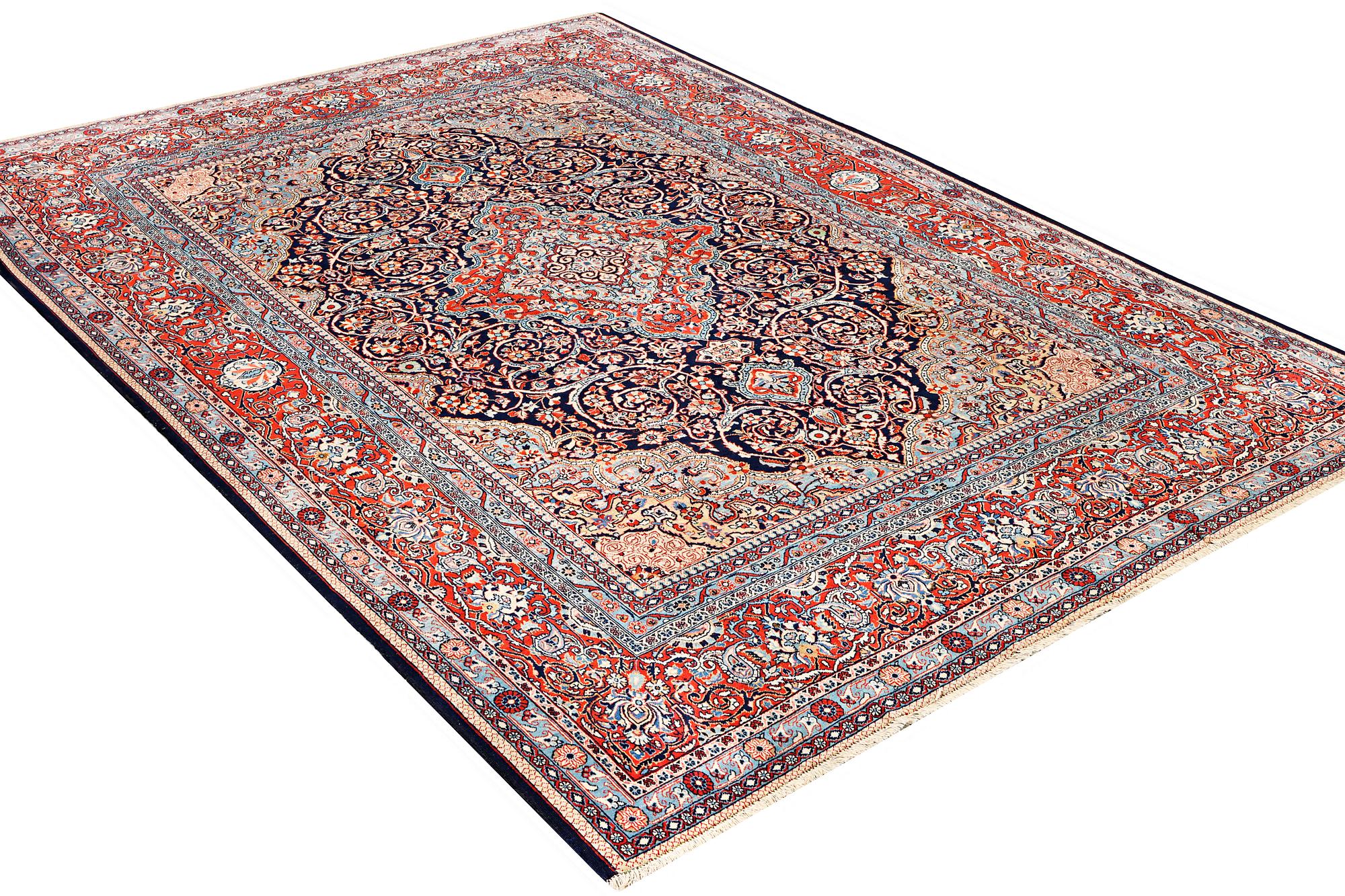 Matta, semiantik/old Keshan, ca. 355 x 260 cm.