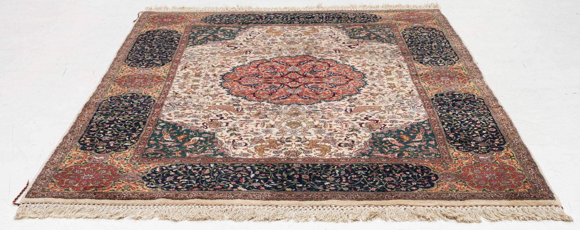 A semi-antique Lahore rug, north India, c 220 x 159 cm .