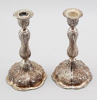 LJUSSTAKAR, 1 par, silver 830, 1900-talets första hälft.