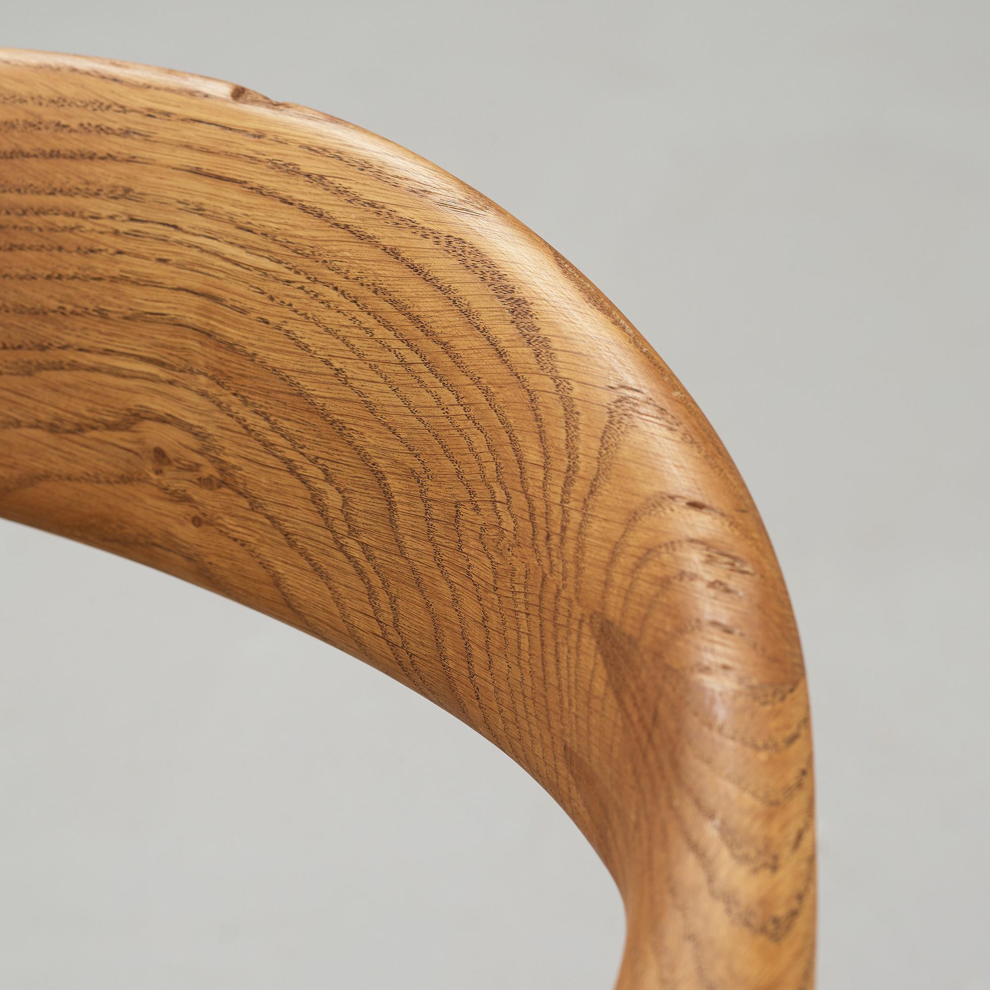 A set of six Hans J Wegner oak 'The Chair', Johannes Hansen, Denmark.