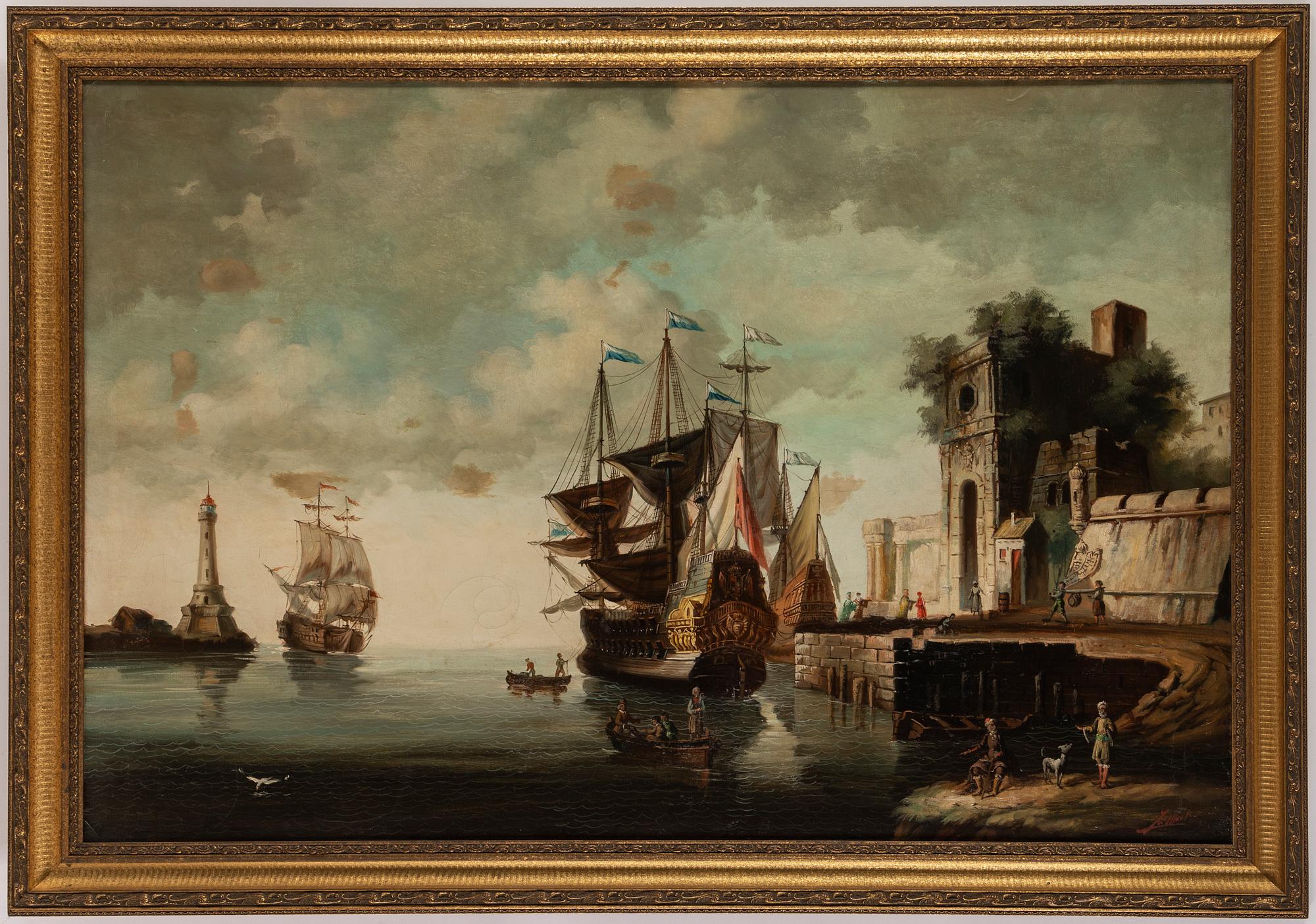 CLAUDE JOSEPH VERNET, copy after, oil on canvas, probably 19th Century.