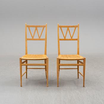 Two beech chairs, mid 20th Century.