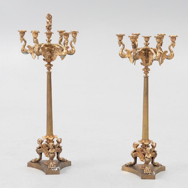 Kandelabrar, ett par, empirestil, 1900-tal.