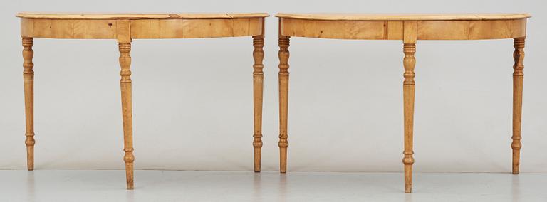MÅNBORD, 2 delar, senempire, omkring 1800-talets mitt.