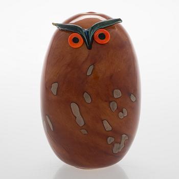 Oiva Toikka, a glass bird, 'Uhuu', signed O. Toikka Nuutajärvi.