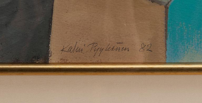 KALEVI PYYKÖNEN, gouache på papper, signerad och daterad 82.