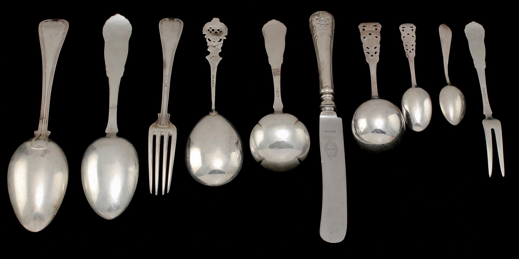 PARTI BESTICK, 34 st, silver, 1900-tal. Vikt 960 g.