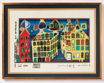 Friedensreich Hundertwasser, "Look at it on a rainy day (The Regentag portfolio)".