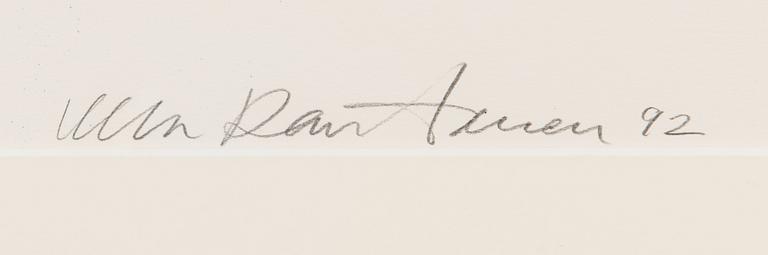 Ulla Rantanen, litografia, signeerattu ja päivätty -92, numeroitu 23/198.