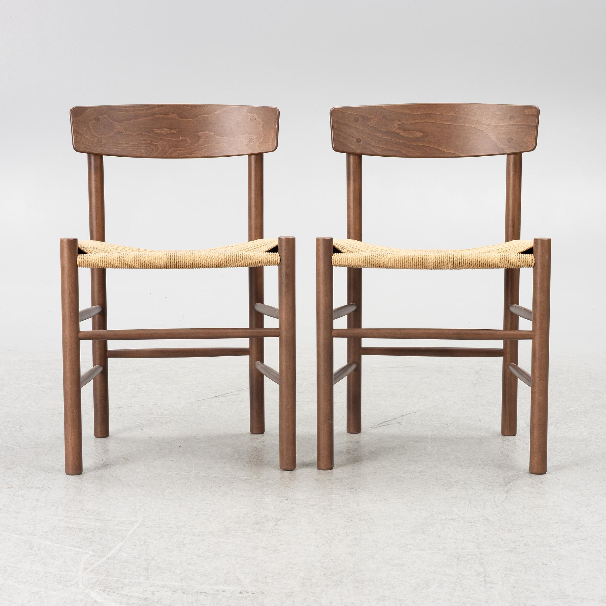 Børge Mogensen, stolar, ett par, "J39", Frediricia Furniture.