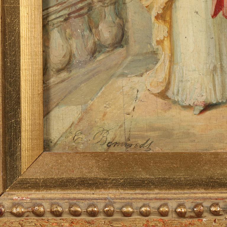 OKÄND KONSTNÄR, olja på pannå, otydligt signerad, 1800-tal.
