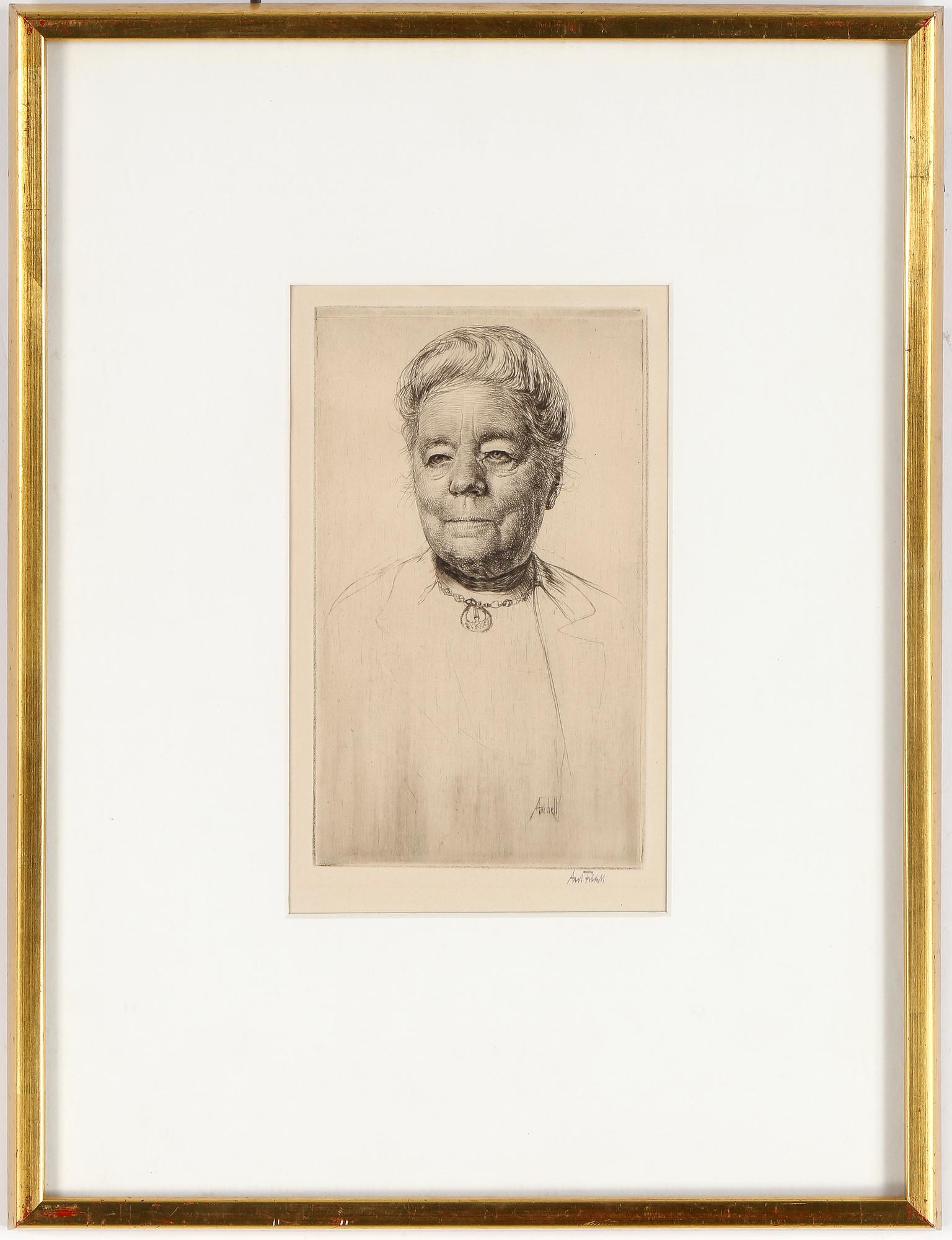 AXEL FRIDELL, etsning, signerad.