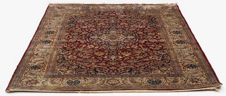 A semi-antique silk Kashan, central Persia, c. 210 x 140 cm.