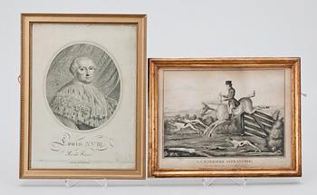 GRAVYRER, 2 st, 1800-tal.