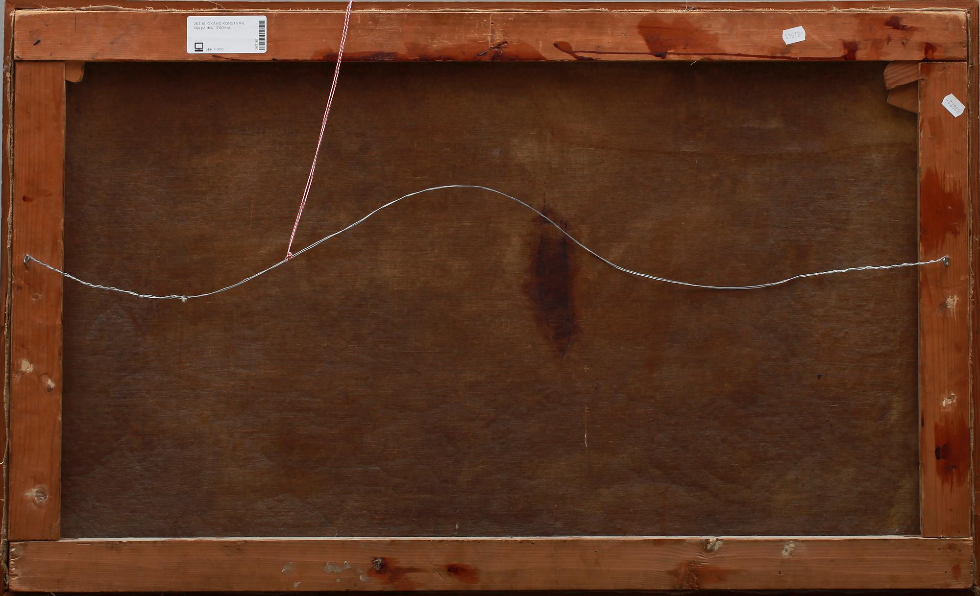 OKÄND KONSTNÄR, olja på duk, 1700-tal.