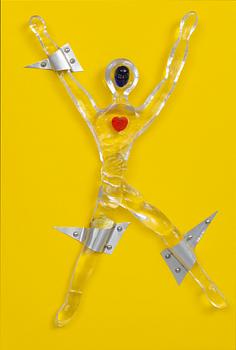 Thommy Bremberg, a signed glass wall sculpture.