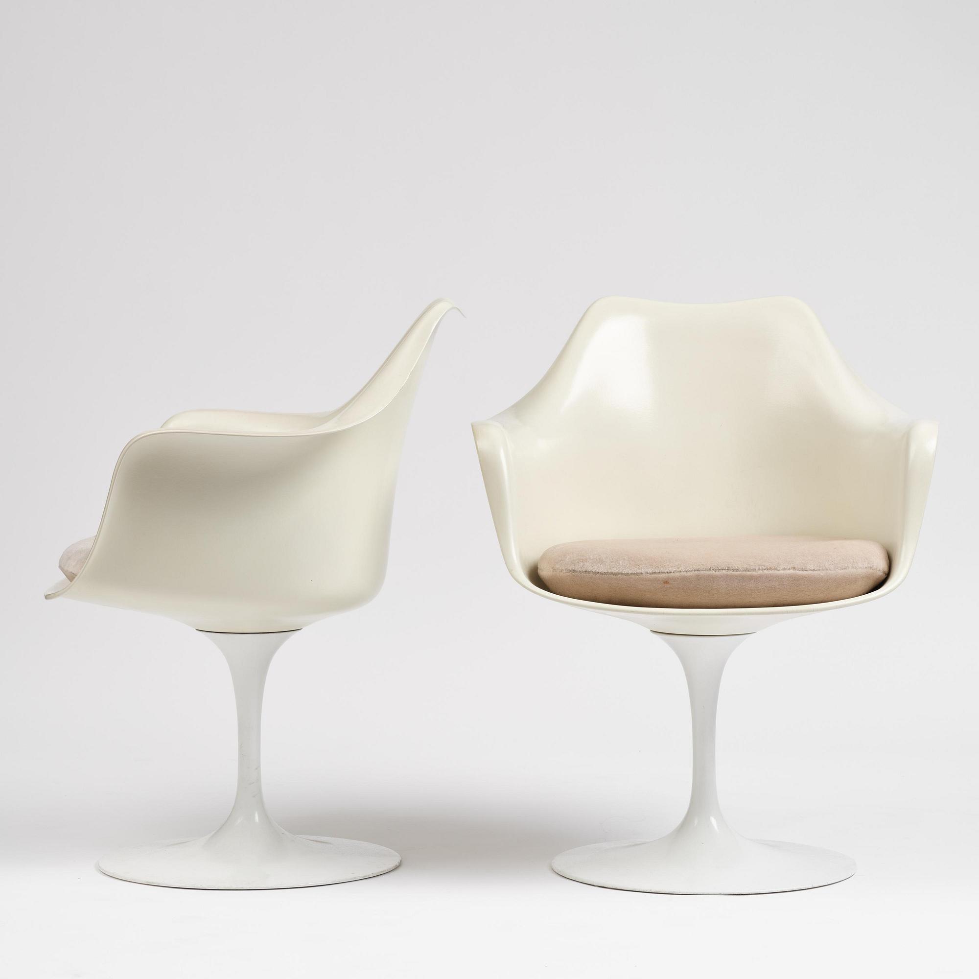 Eero Saarinen, stolar, fem stycken, "Tulip", Knoll International, 1960-70-tal.
