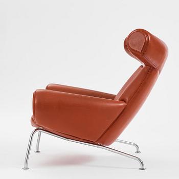 Hans J. Wegner, a brown leather  'Ox Chair', probably executed by AP-stolen, Denmark, 1960's-70's Provenance Sven Lundh.