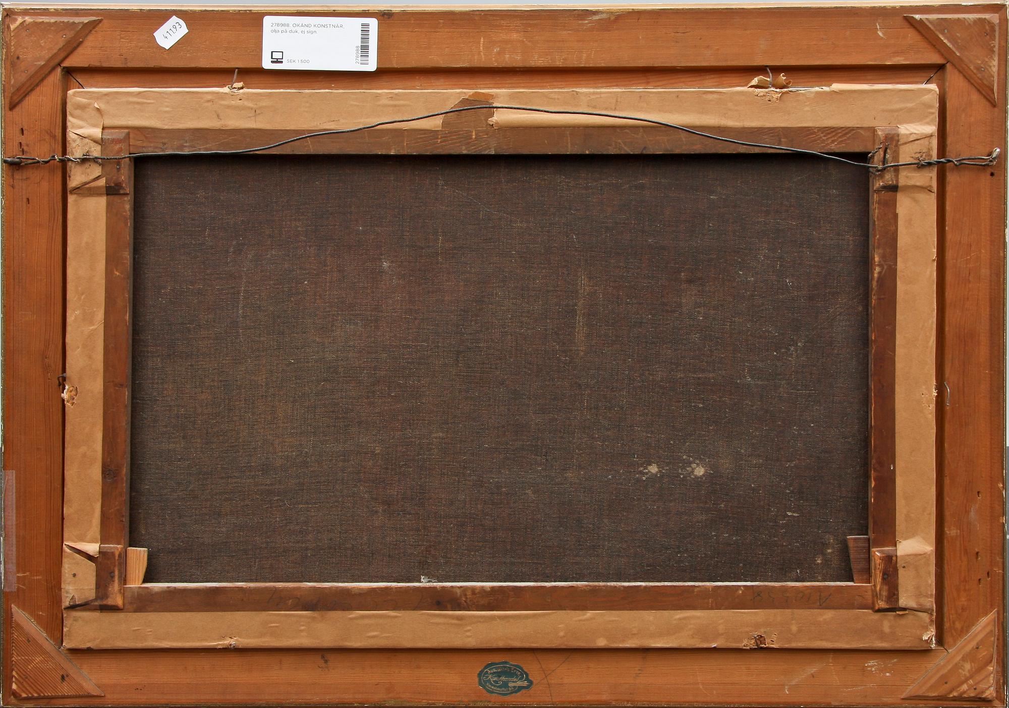 OKÄND KONSTNÄR, olja på duk, ej sign.