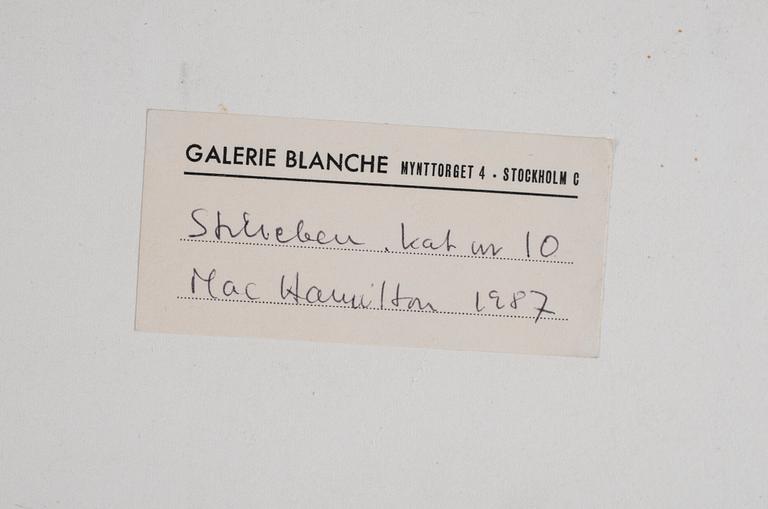 MAC HAMILTON, oil on paper laid down on panel, signed Mac Hamilton. Executed in 1987.