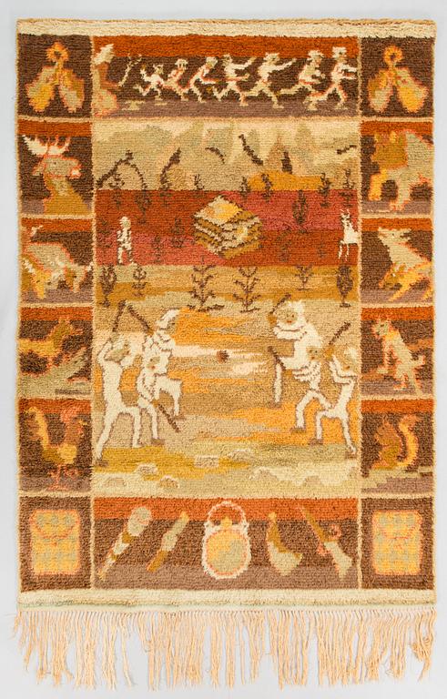 Anna Järnefelt, a Finnish ryijy rug for Neovius. Circa 180 x 125 cm.