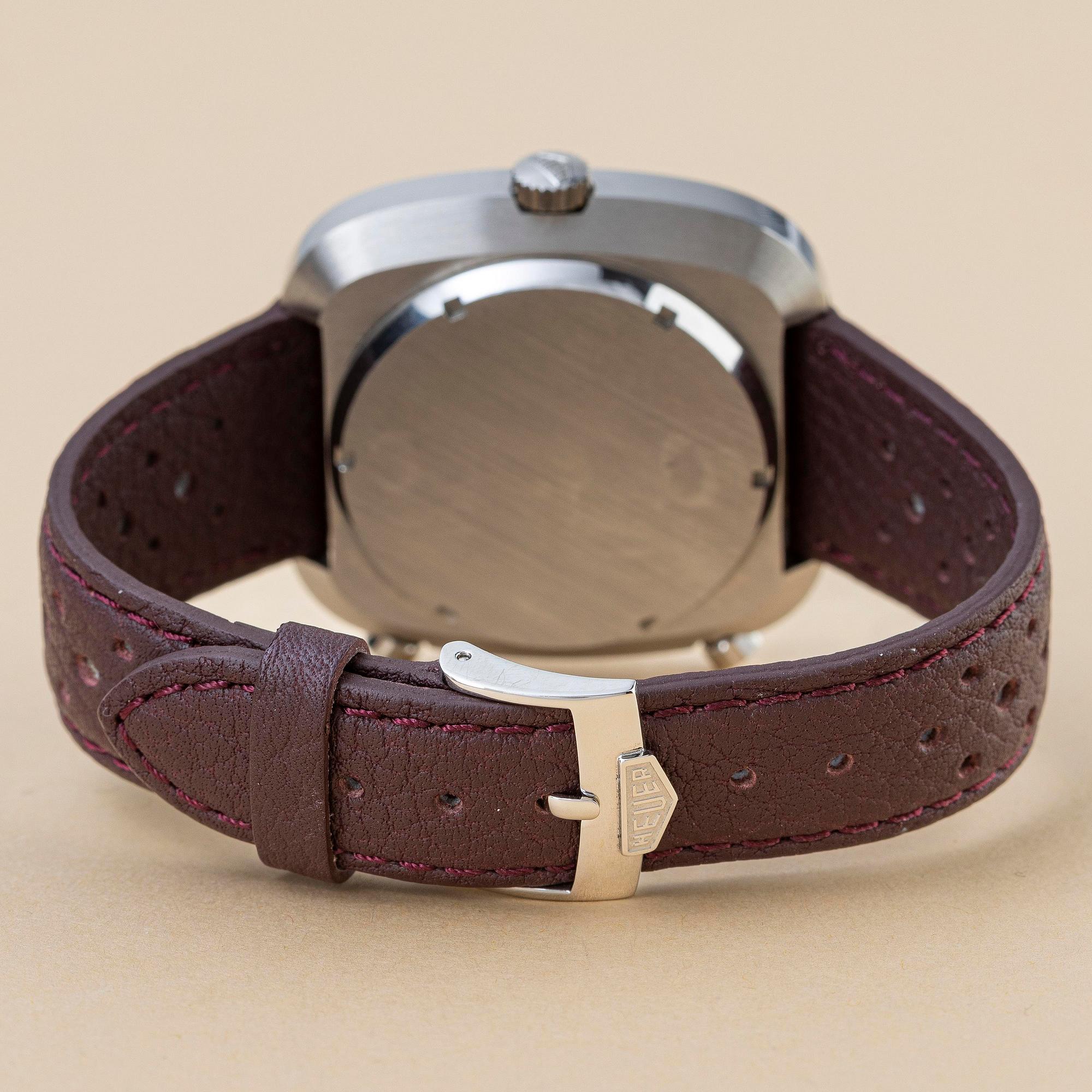 Heuer, Silverstone, "Burgundy", ca 1974.