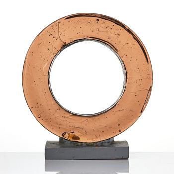 Edvin Öhrström, "Strömvirvlar" (Whirlpools), a cast glass sculpture, Lindshammar Glassworks, 1984.