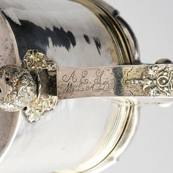 A Swedish 18th century parcel-gilt silver tankard, mark of Thomas Beckman the younger (active 1727-1765), Örebro.
