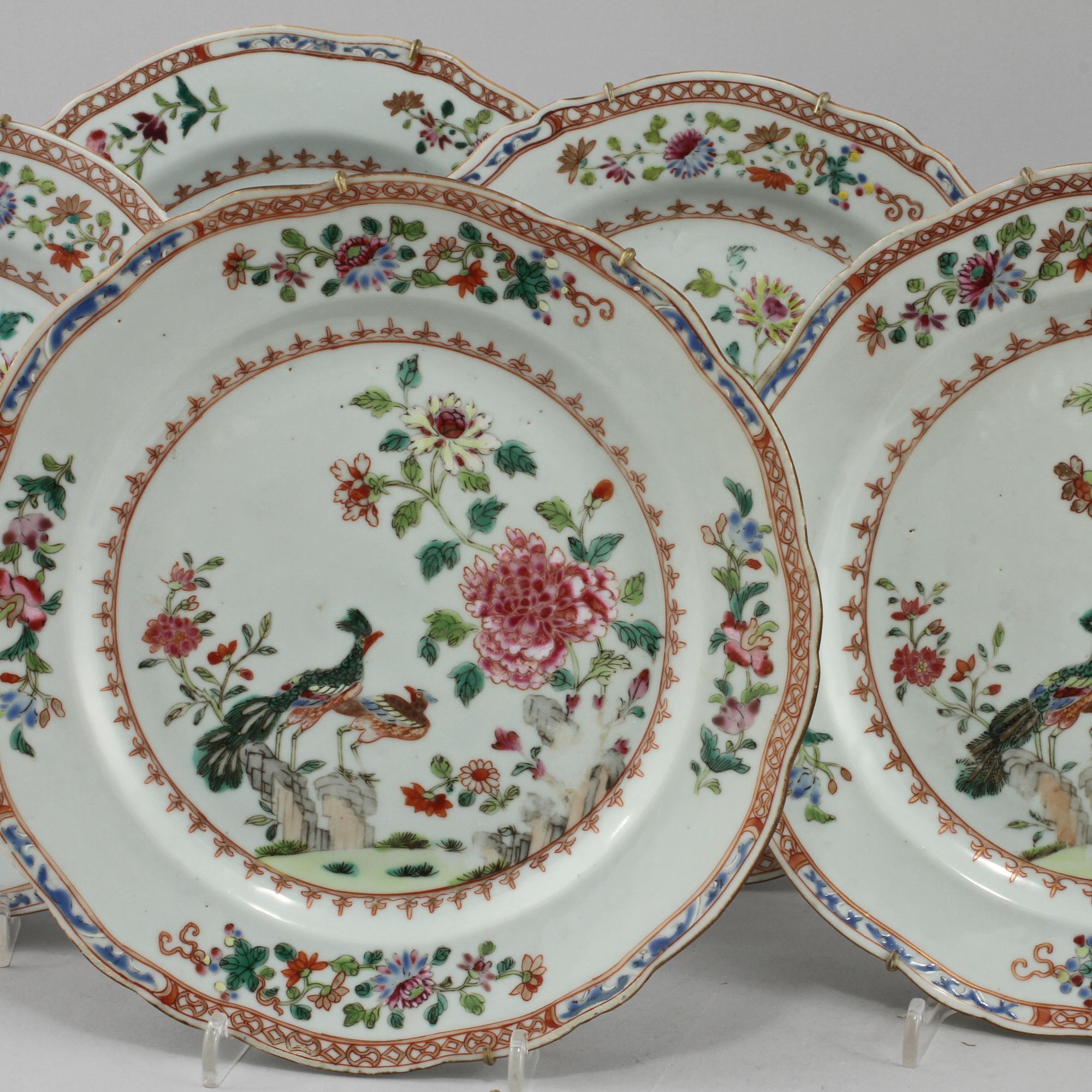 PARTI PORSLIN, 9 delar, Kina, 1700-tal.