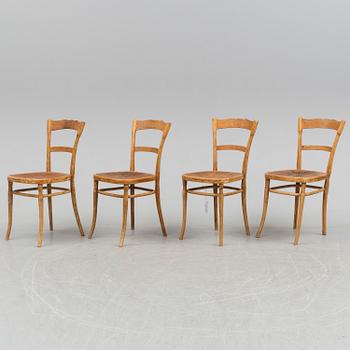 Four chairs by J&J Kohn, Vienna, Austria.