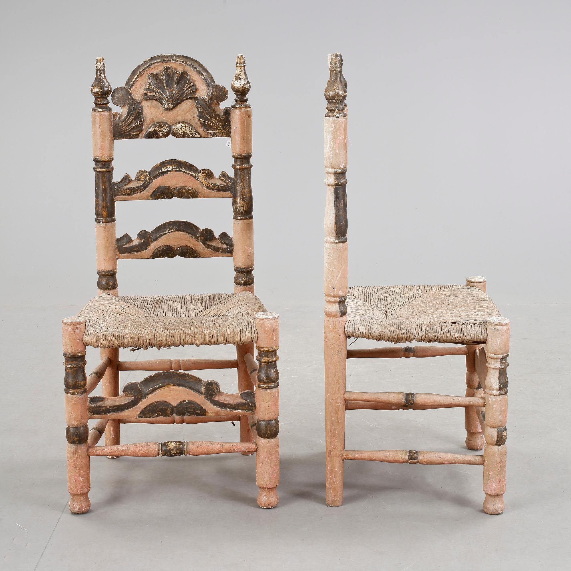 STOLAR, ett par, barockstil, Sydeuropa, 1800-tal.