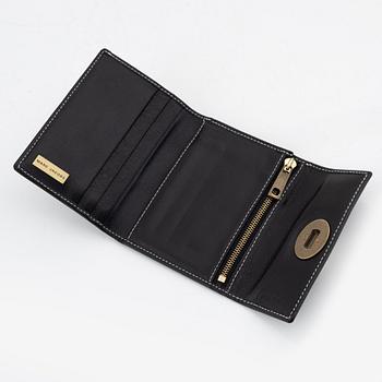 Marc Jacobs, black leather and gold hardware wallet.