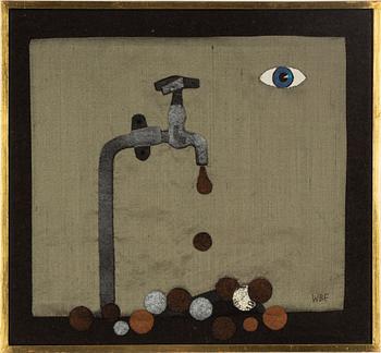 Wibeke Beck-Friis, collage in textile, signed WBF.