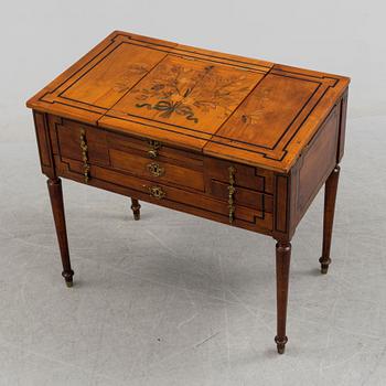 An end of the 18th century dressing  table with drawers and mirror.