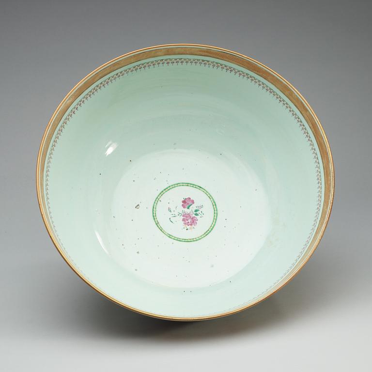 A massive famille rose punch bowl, Qing dynasty, Qianlong (1736-95).