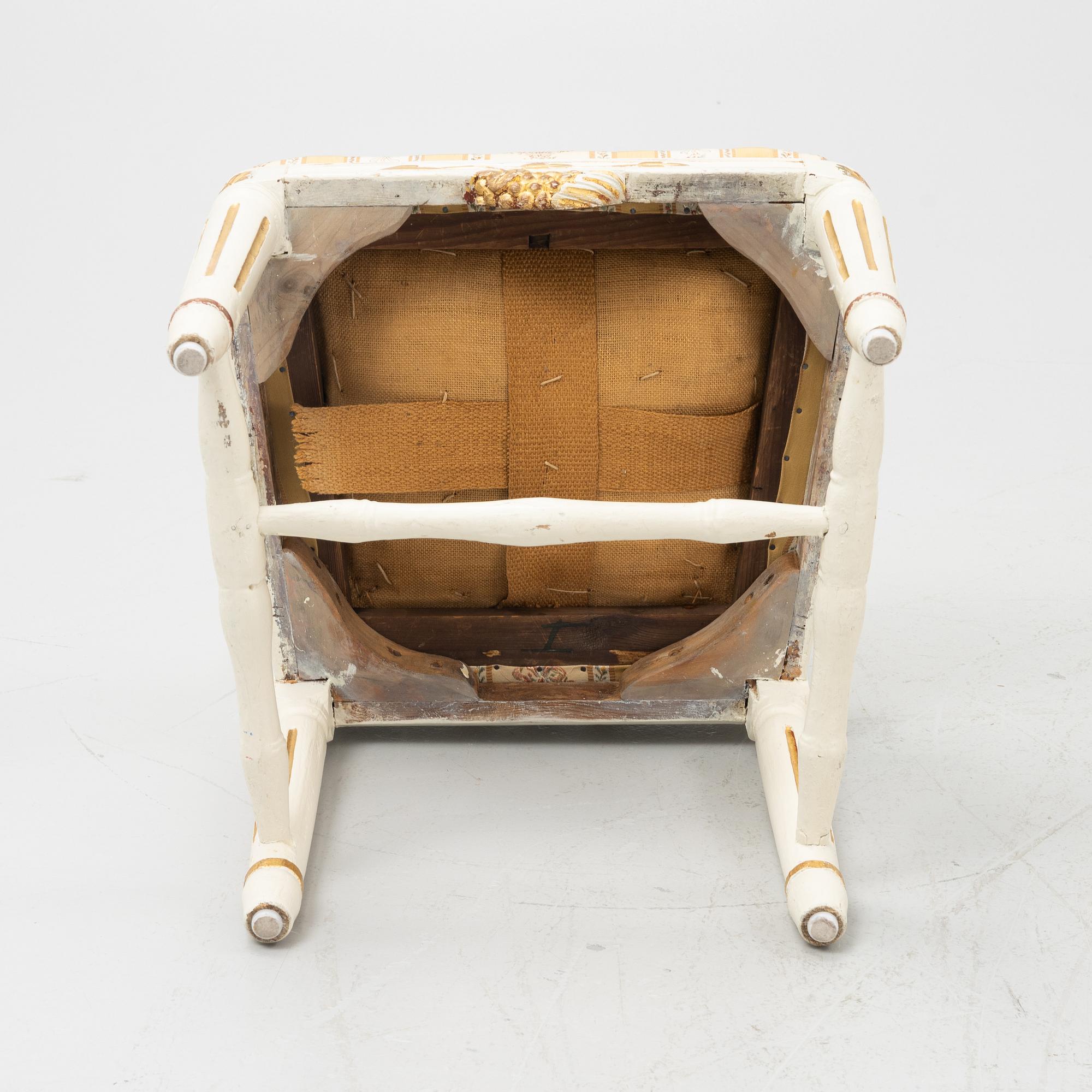 Stolar, 4 st, gustavianska, Lindome, omkring år 1800.