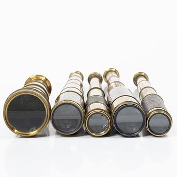 Five telescopes, 19th and 20th century.