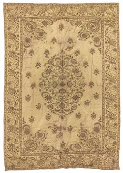 354. An antique Ottoman Empire embroidery, silk and metal thread, c. 243 x 168 cm.