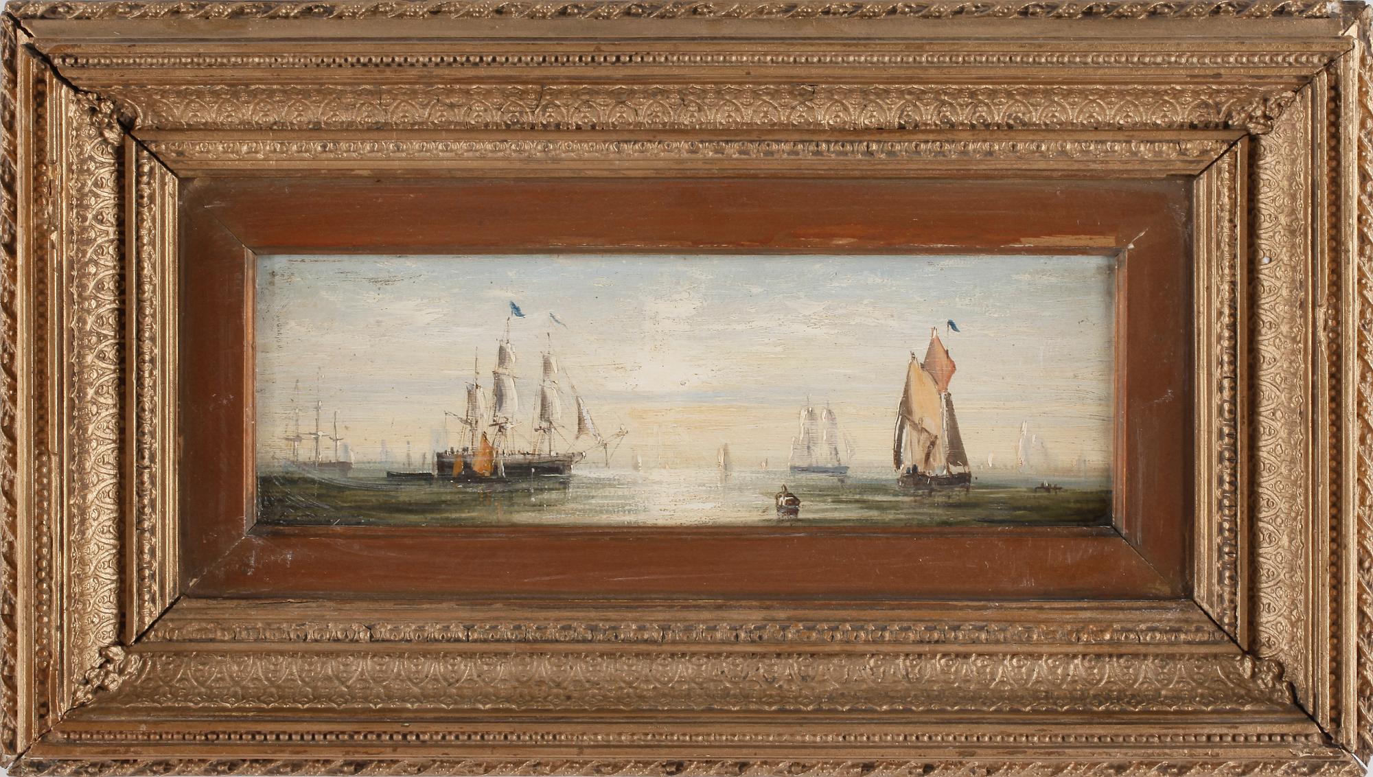 OKÄND KONSTNÄR, olja på pannå, ett par, otydligt signerade, 1800-talets andra hälft.