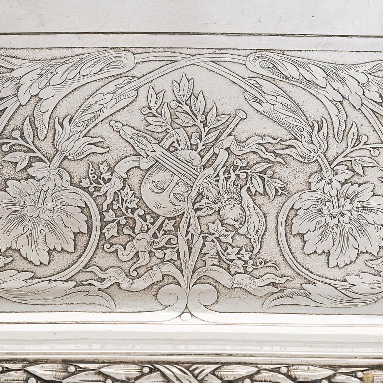 A French silver tray, maker's mark of Charles Mérite, before year 1892.