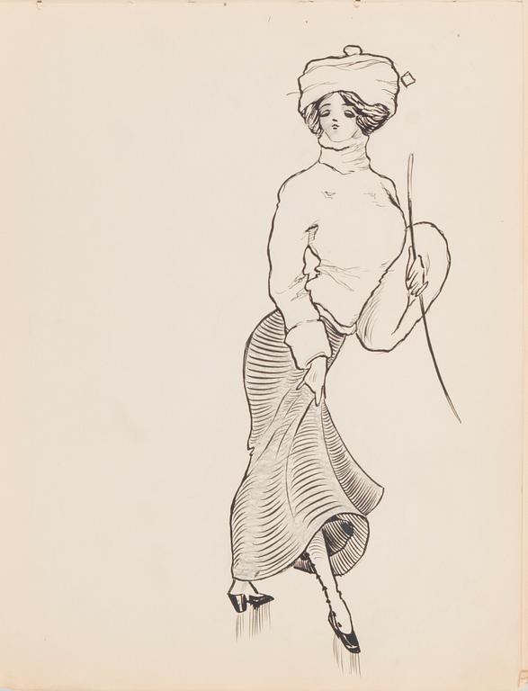 CARL JENSEN-CARLÉN, a scetch book with drawings, mixed media, 27 pages, partially signed C.C.