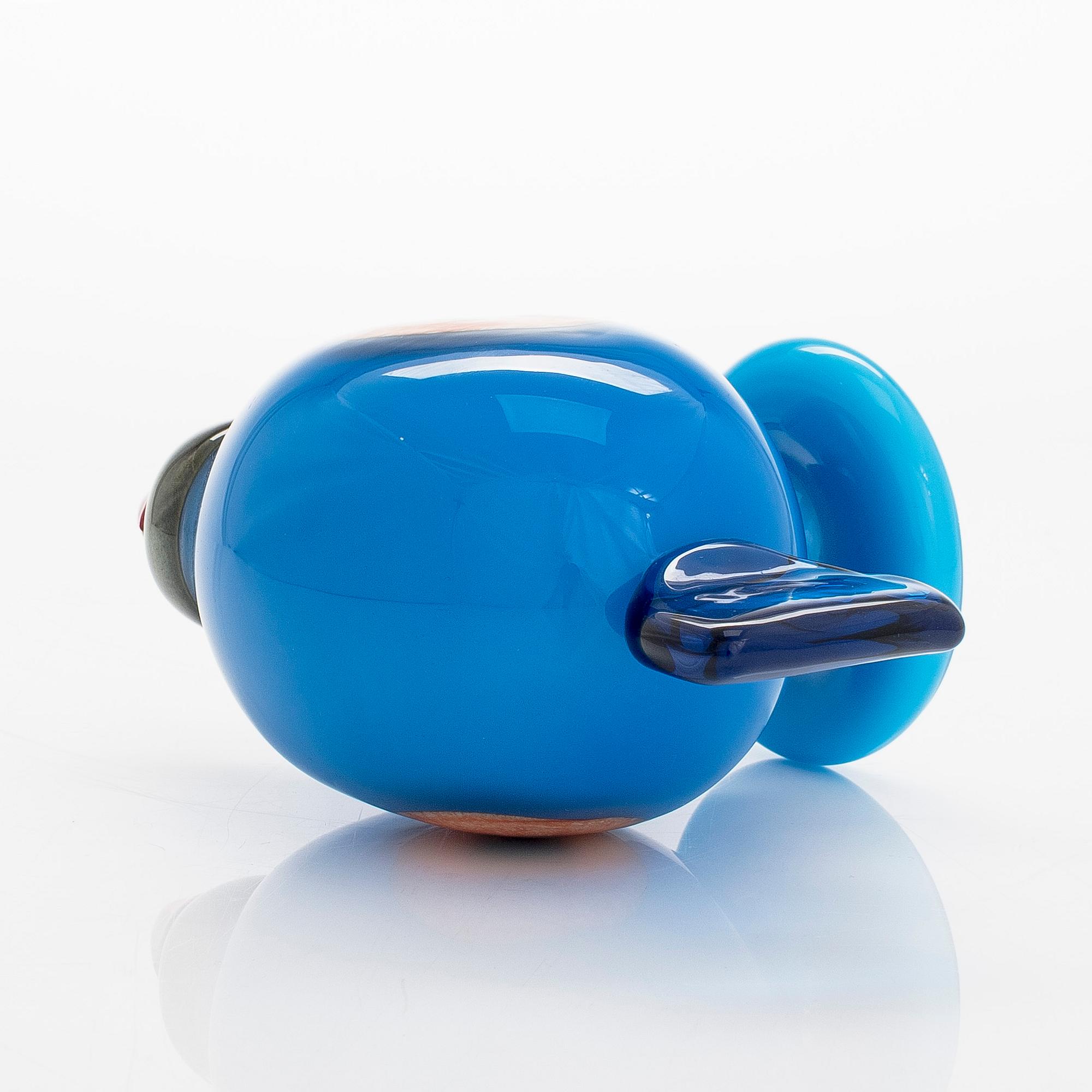 Oiva Toikka, glasfågel, signerad O. Toikka, Nuutajärvi 2005.