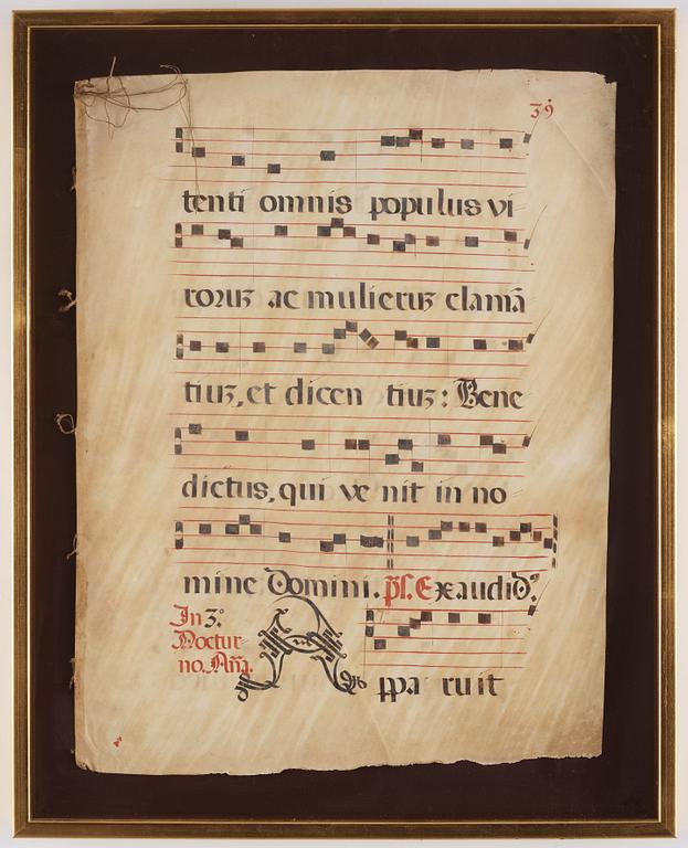 A vellum music sheet.