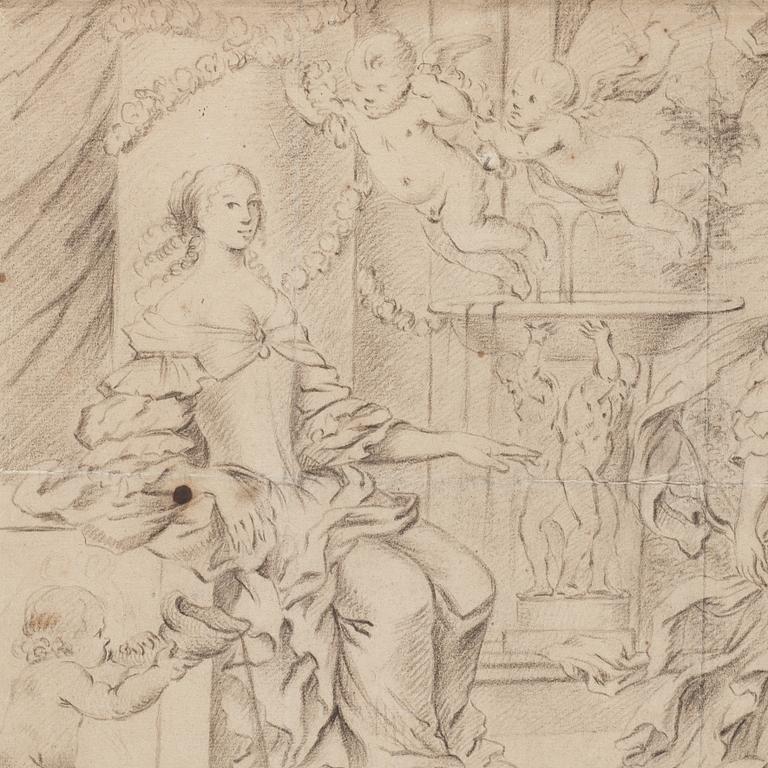 JAN MYTENS, hans krets. Osignerad. Bildyta 24 x 35,5 cm.