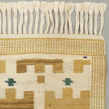 Ann-Mari Lindbom, gift Forsberg, A CARPET, "Gulbroka", flat weave, ca 210,5 x 134,5 cm, signed AB MMF AMF.